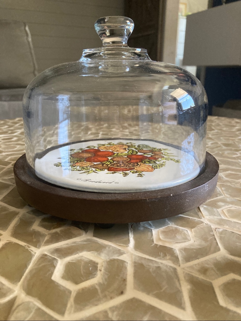 Corningware Vintage 1970's Good Wood Spice of Life 7.5” Tray & Glass Dome - Picture 7 of 8